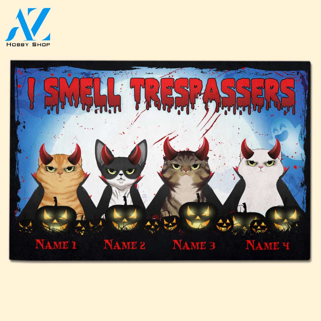 Cat I Smell Trespassers Custom Doormat