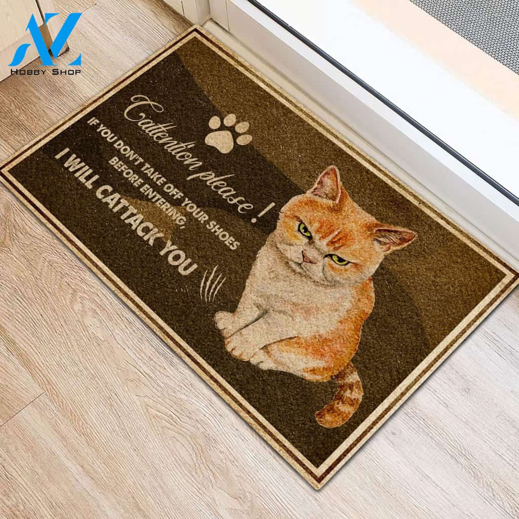 Cat If You Don't Take Off Your Shoes Before Entering Doormat Welcome Mat Housewarming Gift Home Decor Gift For Cat Lovers Funny Doormat