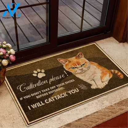 Cat If You Don't Take Off Your Shoes Before Entering Doormat Welcome Mat Housewarming Gift Home Decor Gift For Cat Lovers Funny Doormat