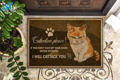 Cat If You Don't Take Off Your Shoes Before Entering Doormat Welcome Mat Housewarming Gift Home Decor Gift For Cat Lovers Funny Doormat