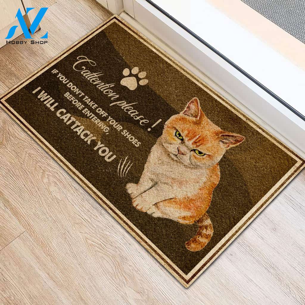 Cat If You Don't Take Off Your Shoes Doormat | Welcome Mat | House Warming Gift