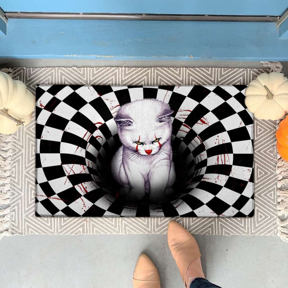 CAT ILLUSION HALLOWEEN DOORMAT