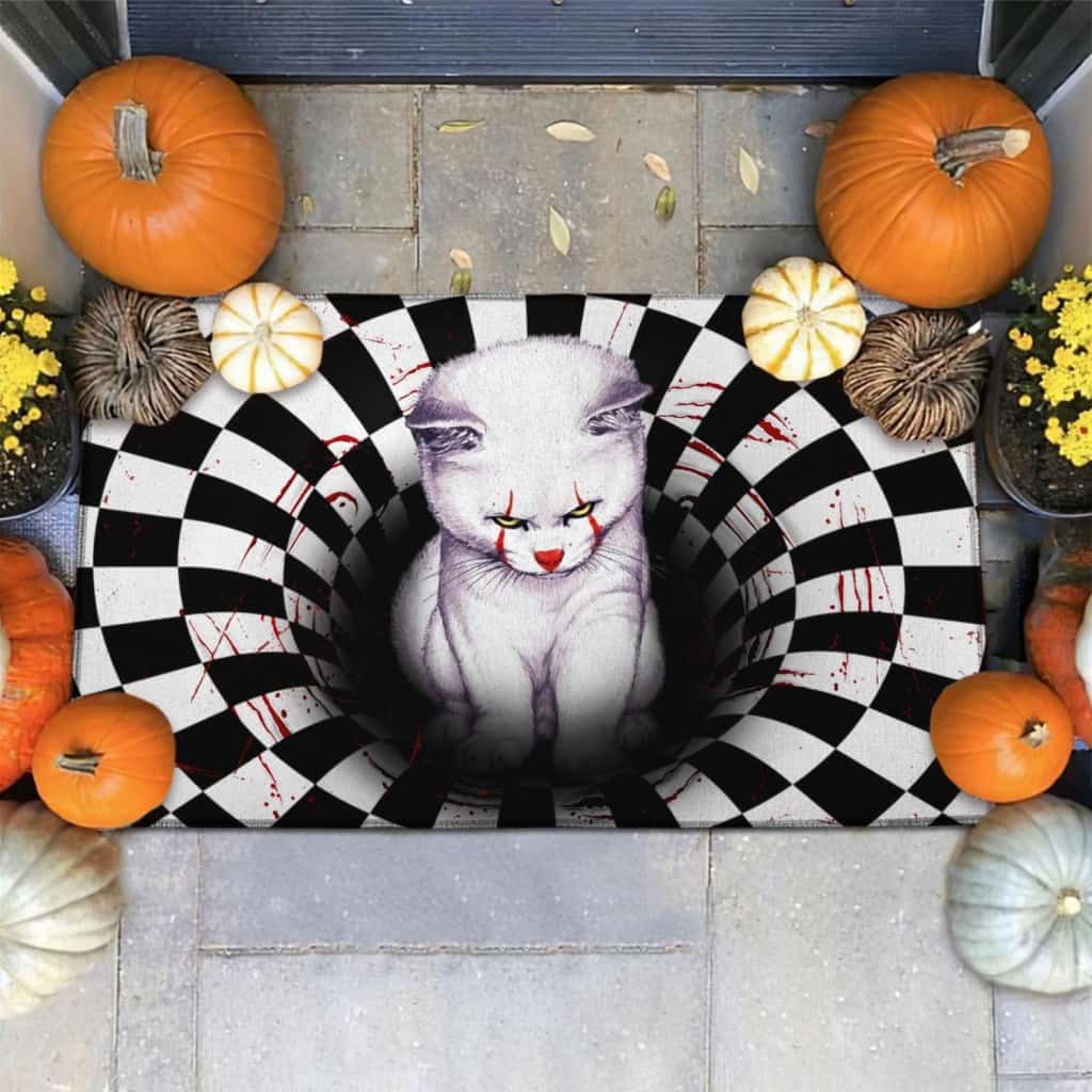 CAT ILLUSION HALLOWEEN DOORMAT