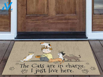Cat In Charge Personalized Doormat | Welcome Mat | House Warming Gift