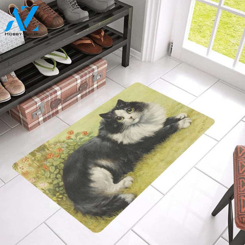 Cat In The Garden Doormat Welcome Mat Housewarming Gift Home Decor Funny Doormat Best Gift Idea For Cat Lovers Gift For Friend Birthday Gift