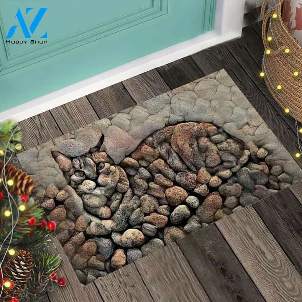 Cat In The Rock Easy Clean Welcome DoorMat | Felt And Rubber | DO2875