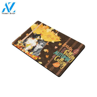 Cat Leaves Are Falling Autumn Is Calling Doormat Indoor And Outdoor Mat Entrance Rug Sweet Home Decor Housewarming Gift Gift For Friend Family Stem Feminist