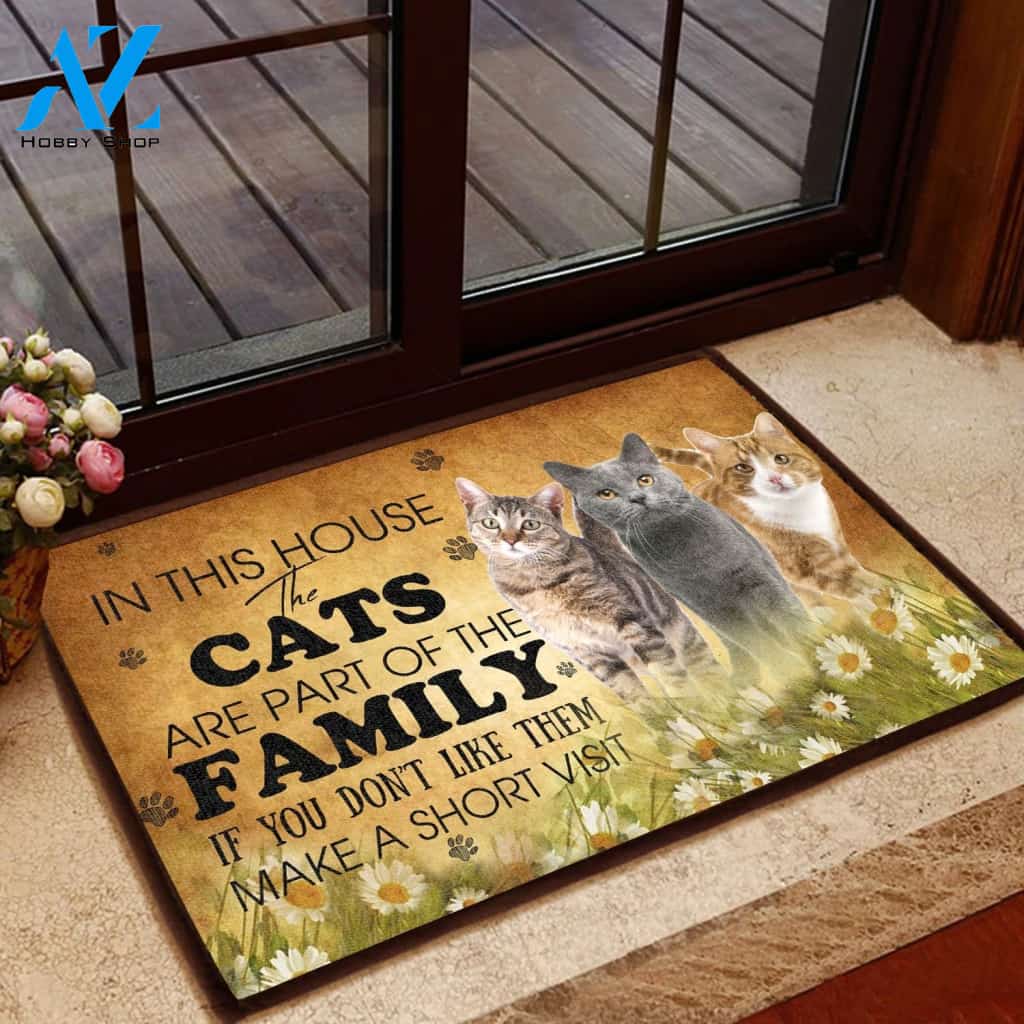 Cat Lovers Easy Clean Welcome DoorMat | Felt And Rubber | 40x60 cm | 45x75 cm | 60x90 cm | Colorful | DO1528