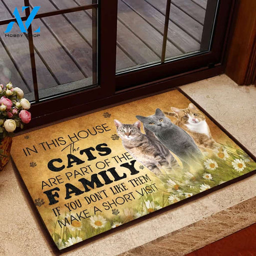 Cat Lovers Easy Clean Welcome DoorMat | Felt And Rubber | 40x60 cm | 45x75 cm | 60x90 cm | Colorful | DO1528
