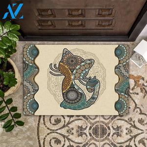 Cat Mandala Pattern Doormat | Welcome Mat | House Warming Gift | Christmas Gift Decor