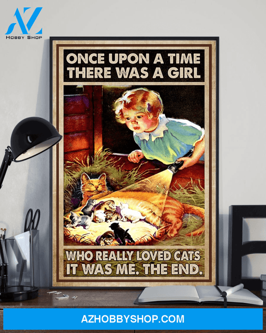 Cat Mom Cat Lovers Poster Once Upon A Time Vintage Poster Canvas, Wall Decor Visual Art