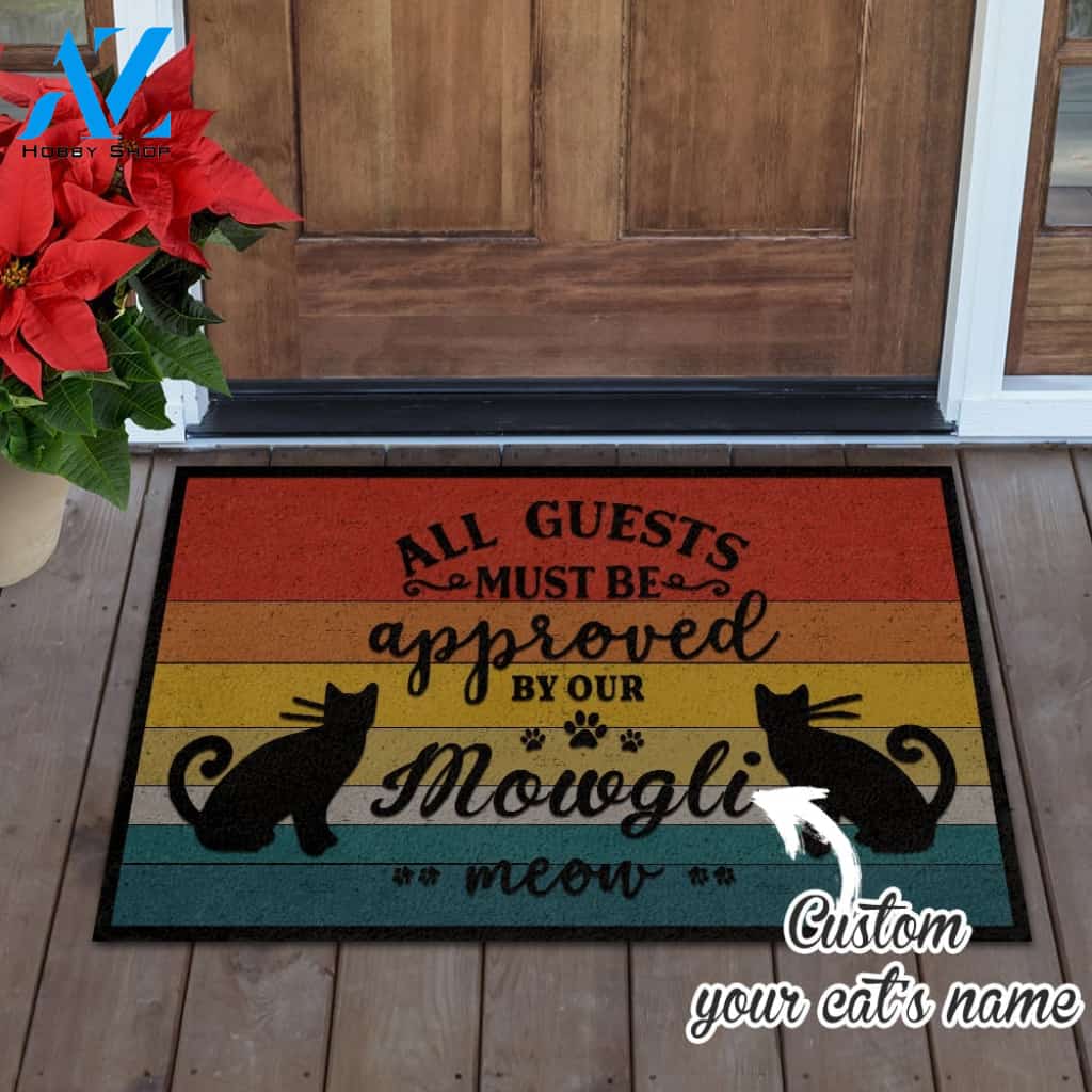 Wozoro doormat Personalized Cat Name All Guests Must Be Approved