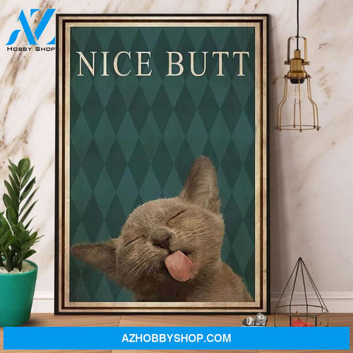 Cat Nice Butt Canvas And Poster, Wall Decor Visual Art