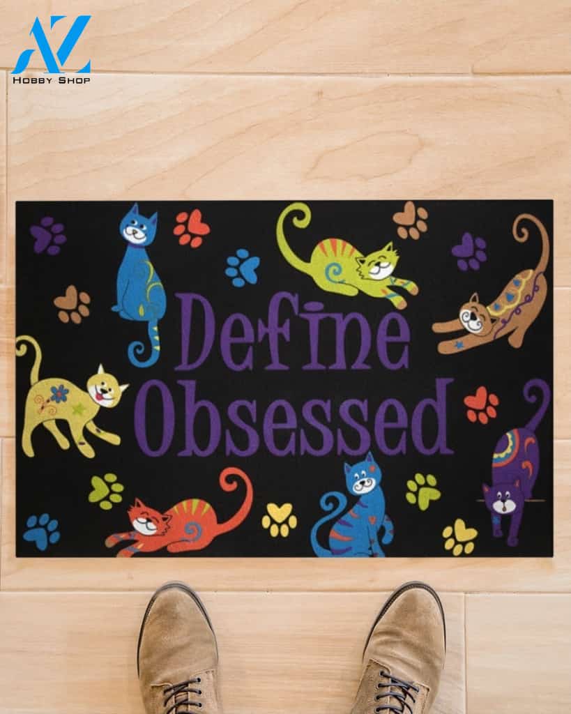 Cat obsessed Warning This Property Is Protected Indoor and Outdoor Doormat Warm House Gift Welcome Mat Gift for Labrador Lovers Birthday Gift