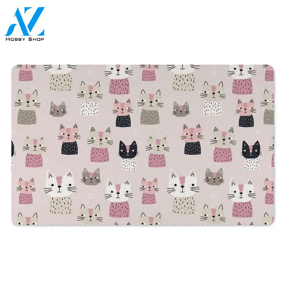 Cat Print Door Mat