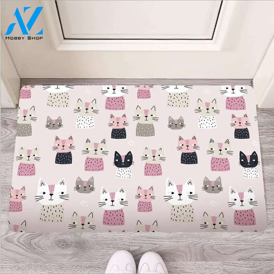 Cat Print Door Mat