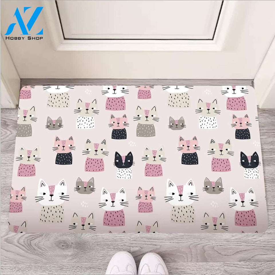 Cat Print Door Mat