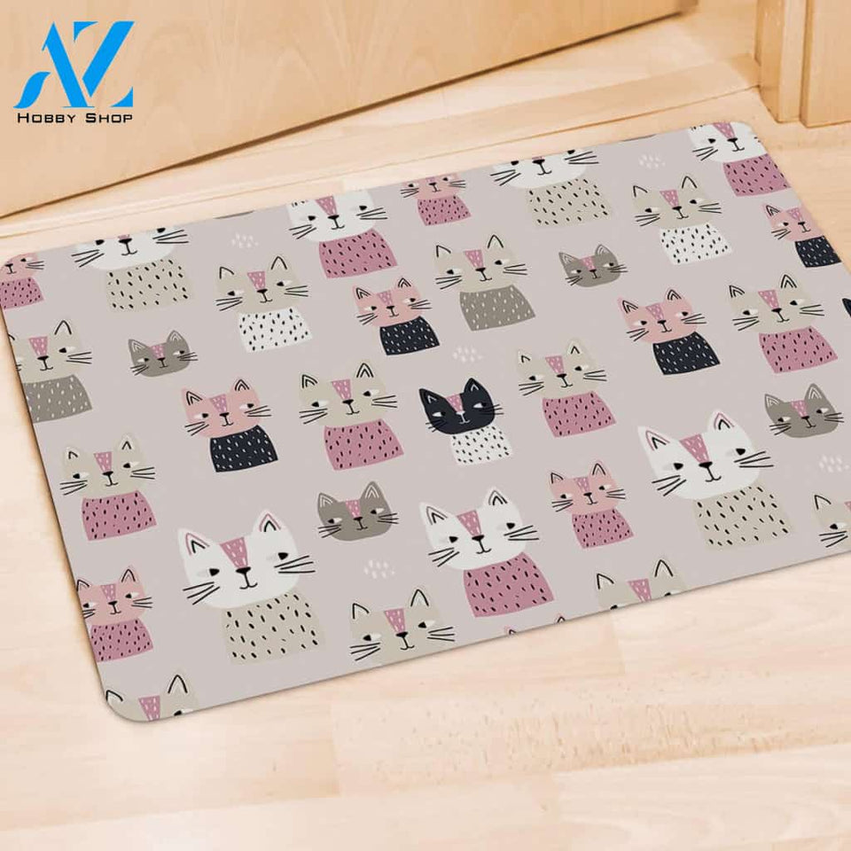 Cat Print Door Mat