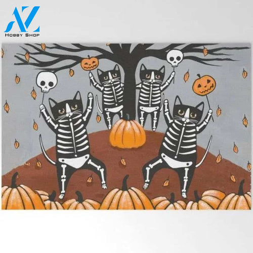 Cat Pumpkin Happy Halloween Doormat Welcome Mat Housewarming Gift Home Decor Funny Doormat Gift For Cat Lovers Gift For Friend