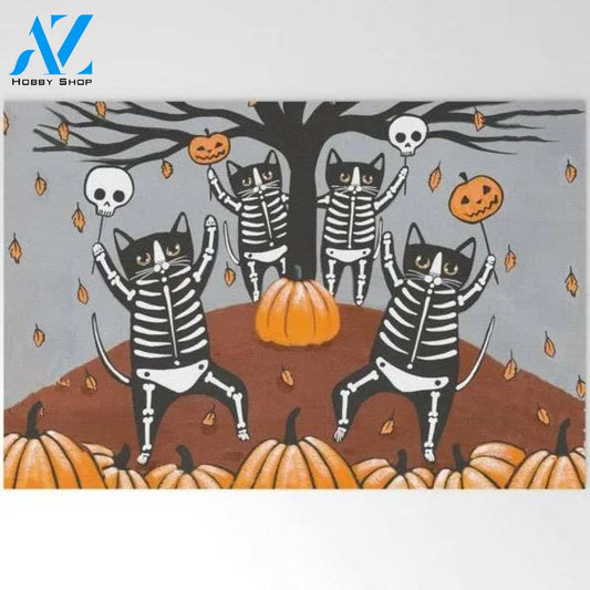 Cat Pumpkin Happy Halloween Doormat Welcome Mat Housewarming Gift Home Decor Funny Doormat Gift For Cat Lovers Gift For Friend