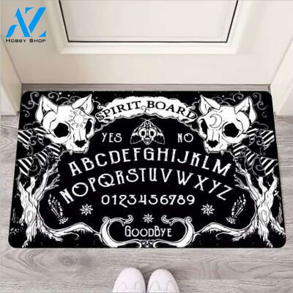 Cat Skull Ouija Board Easy Clean Welcome DoorMat | Felt And Rubber | DO3430