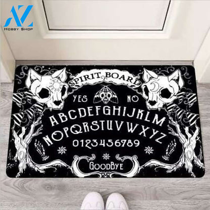 Cat Skull Ouija Board Easy Clean Welcome DoorMat | Felt And Rubber | DO3430