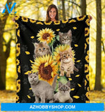 Cat Sunflower Cats Lover Gifts Fleece Blanket Gift For People Home Decor Bedding Couch Sofa Soft And Comfy Cozy