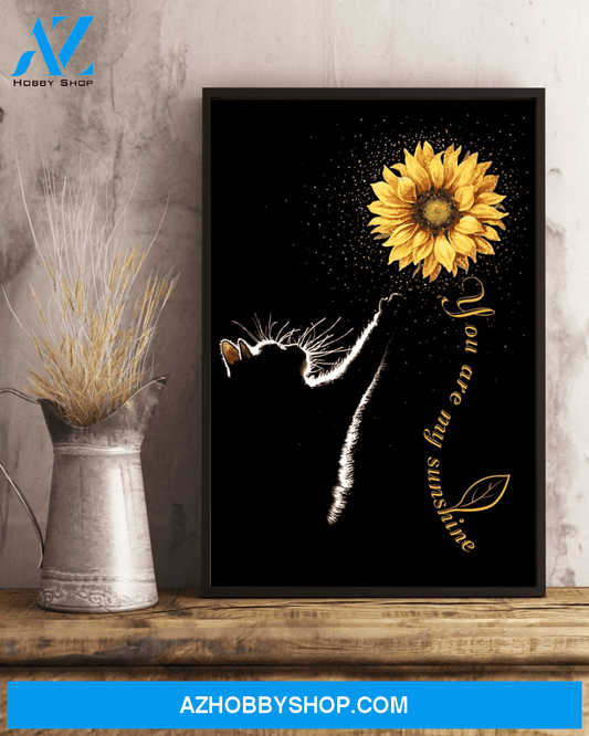 Cat Sunflower You Are My Sunshine Canvas Prints Vintage Wall Art Gifts Vintage Home Wall Decor Canvas