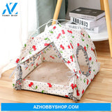 Cat Tent House Enclosed Pet Bed Cherry / S