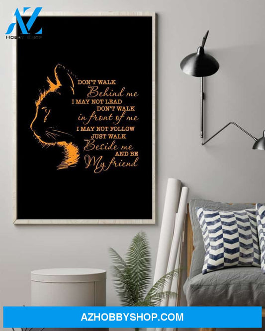 Cat Walk Beside Me Cat Lover Cat Mom Canvas And Poster Wall Decor Visual Art
