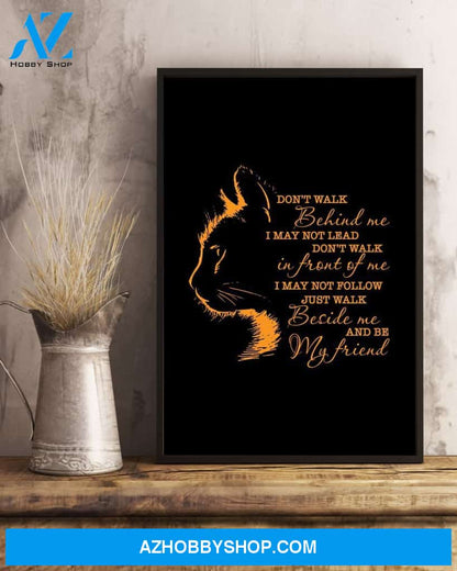 Cat Walk Beside Me Cat Lover Cat Mom Canvas And Poster Wall Decor Visual Art