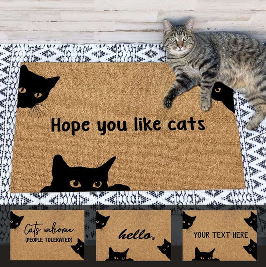 Cat Welcome Doormat, Gift Ideas For Cat Lovers, Housewarming Gift