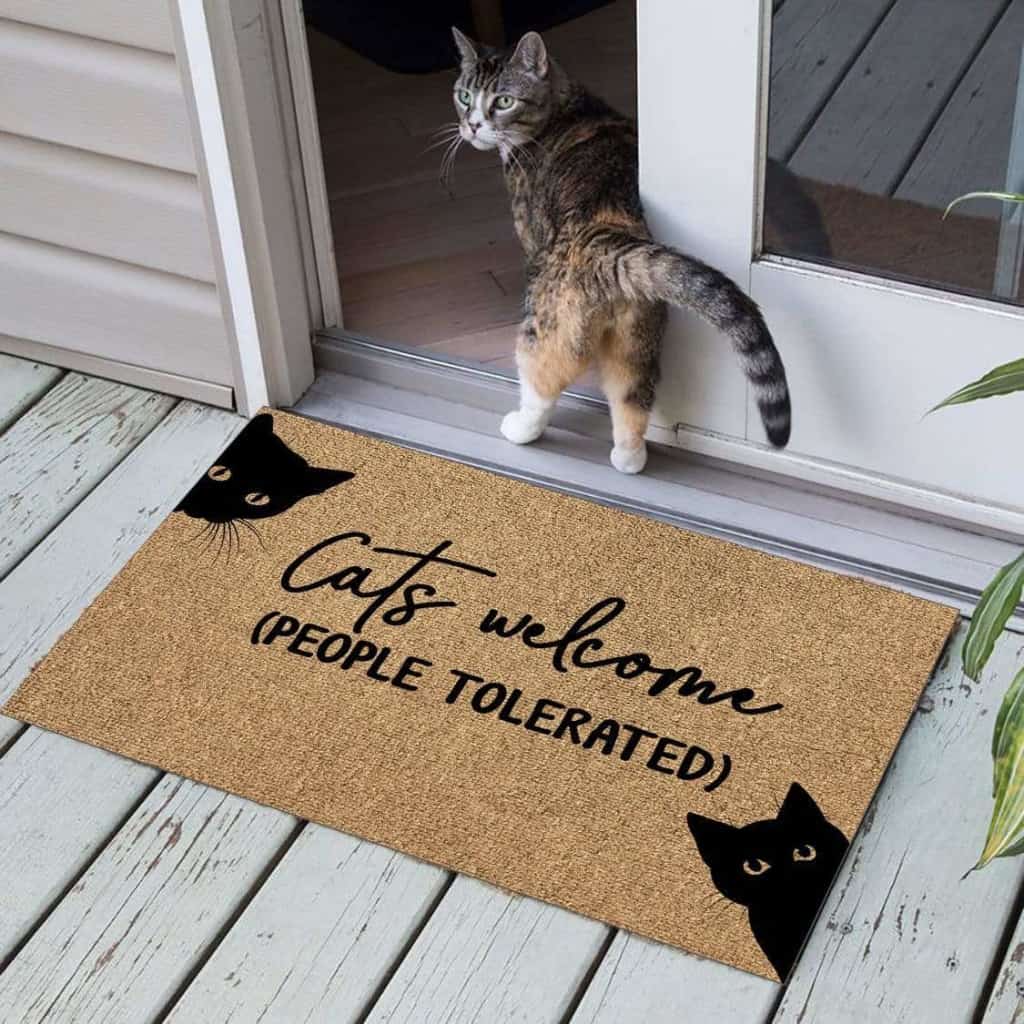 Cat Welcome Doormat, Gift Ideas For Cat Lovers, Housewarming Gift
