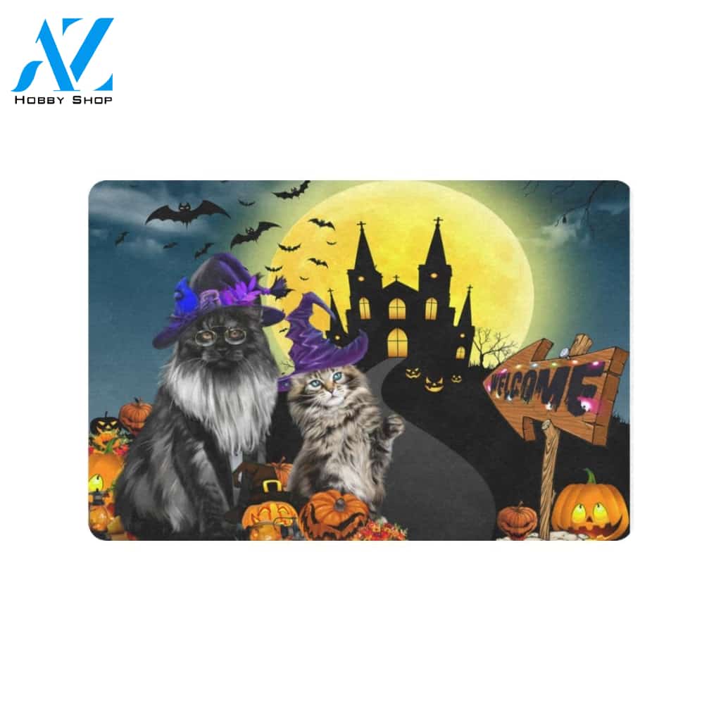 Cat Welcome Halloween Doormat Gift For Cat lovers Gift For Friend Family Home Decor Warm House Gift Welcome Mat