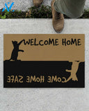 Cat Welcome Home Come Home Safe Funny Indoor And Outdoor Doormat Gift For Cat Lovers Birthday Gift Decor Warm House Gift Welcome Mat