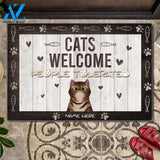Cat Welcome People Tolerated Personalized Doormat | Welcome Mat | House Warming Gift