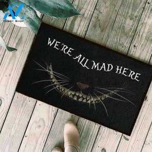 Cat We're All Mad Here Doormat | Welcome Mat | House Warming Gift