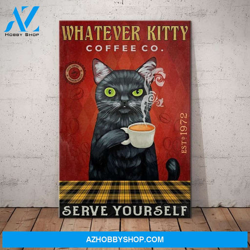 Cat Whatever Kitty Coffee Co - Matte Canvas, Gift for you, gift for him, gift for her, gift for cat lover