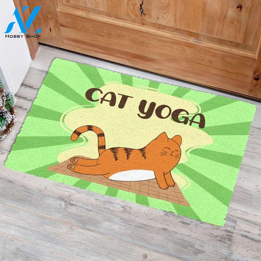Cat Yoga Doormat Welcome Mat House Warming Gift Home Decor Gift for Cat Lovers Funny Doormat Gift Idea