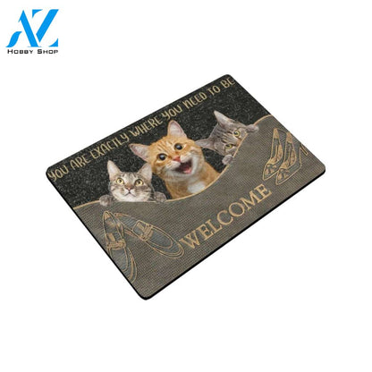 Cat You Are Exactly Where You Need To Be Doormat Indoor And Outdoor Mat Entrance Rug Sweet Home Decor Housewarming Gift Gift For Friend Family Stem Feminist