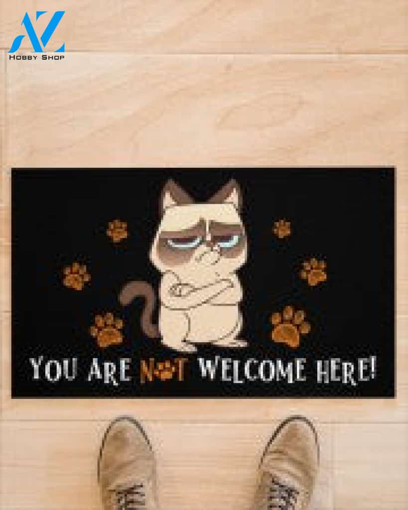 Cat You Are Not Welcome Here Doormat