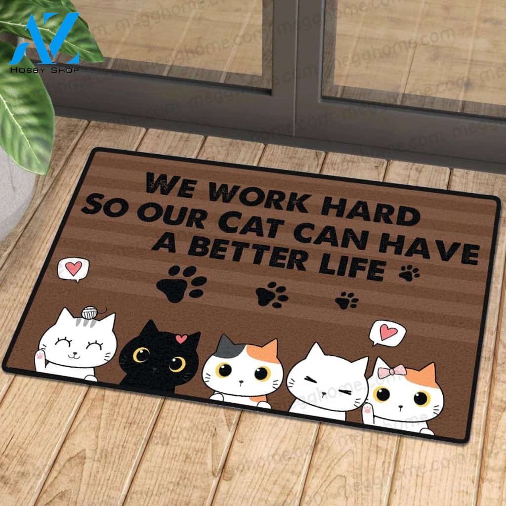 Cats Better Life Doormat | Colorful | Size 8x27'' 24x36''
