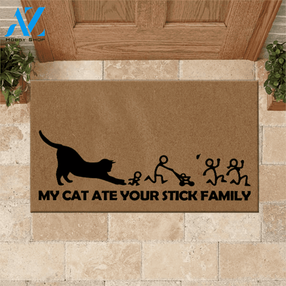 Cats Doormat My Cat Ate Your Stick Family