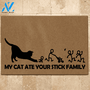 Cats Doormat My Cat Ate Your Stick Family | Welcome Mat | House Warming Gift