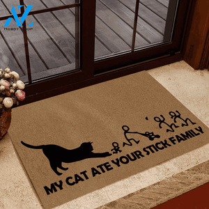 Cats Doormat My Cat Ate Your Stick Family | Welcome Mat | House Warming Gift