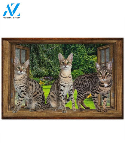 Cats Easy Clean Welcome DoorMat | Felt And Rubber | DO2393