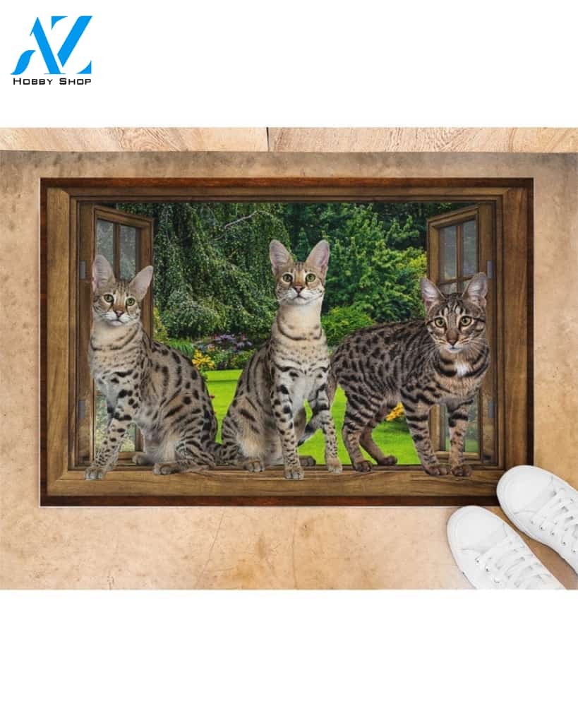 Cats Easy Clean Welcome DoorMat | Felt And Rubber | DO2393