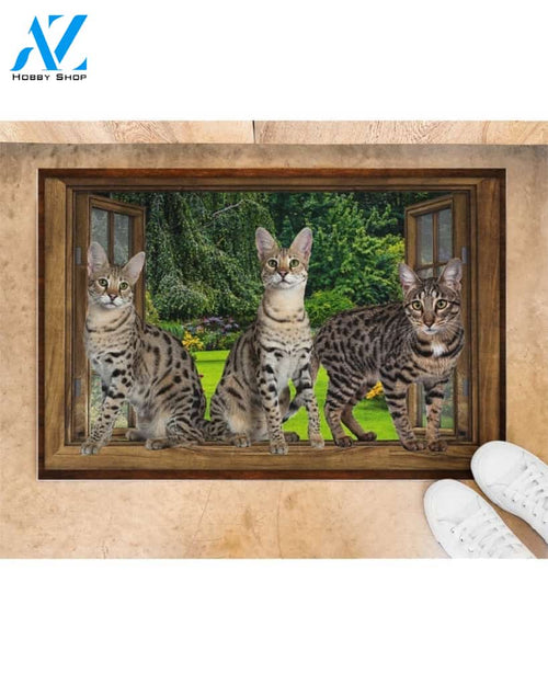 Cats Easy Clean Welcome DoorMat | Felt And Rubber | DO2393