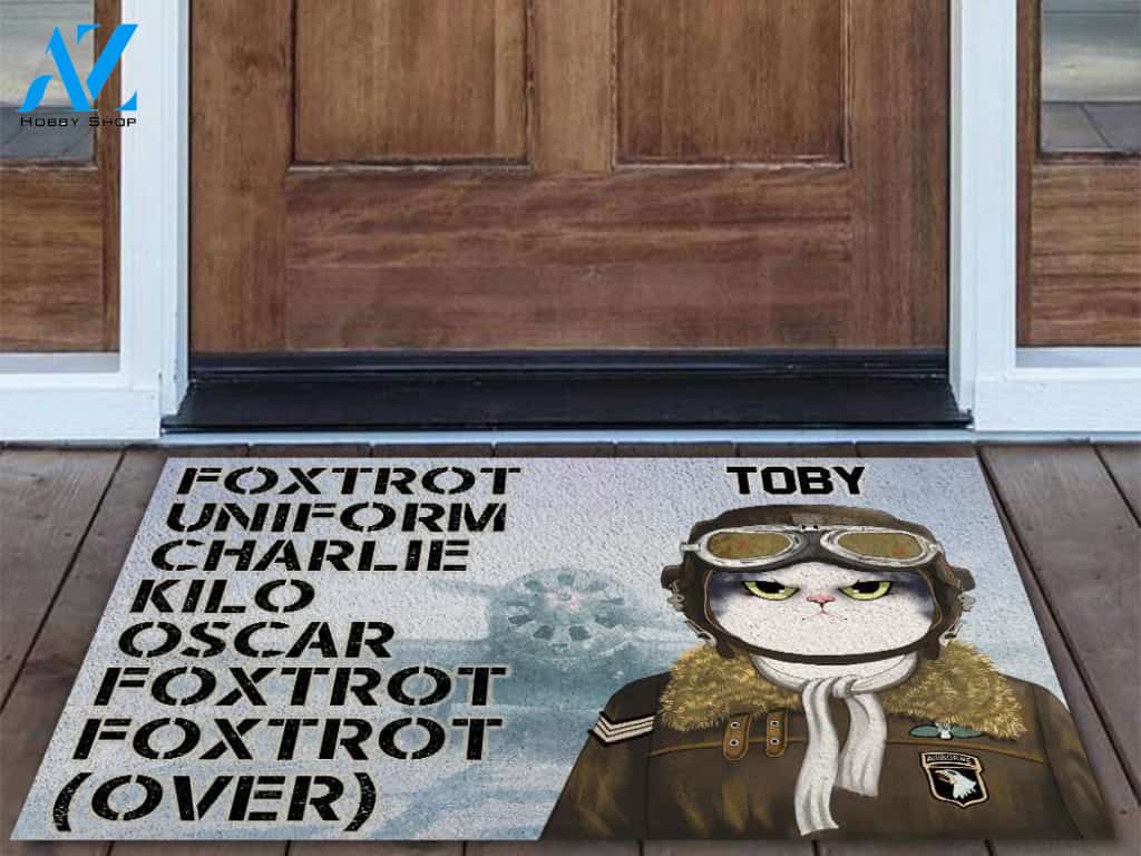 Cats Foxtrot Uniform Personalized Doormat | Welcome Mat | House Warming Gift