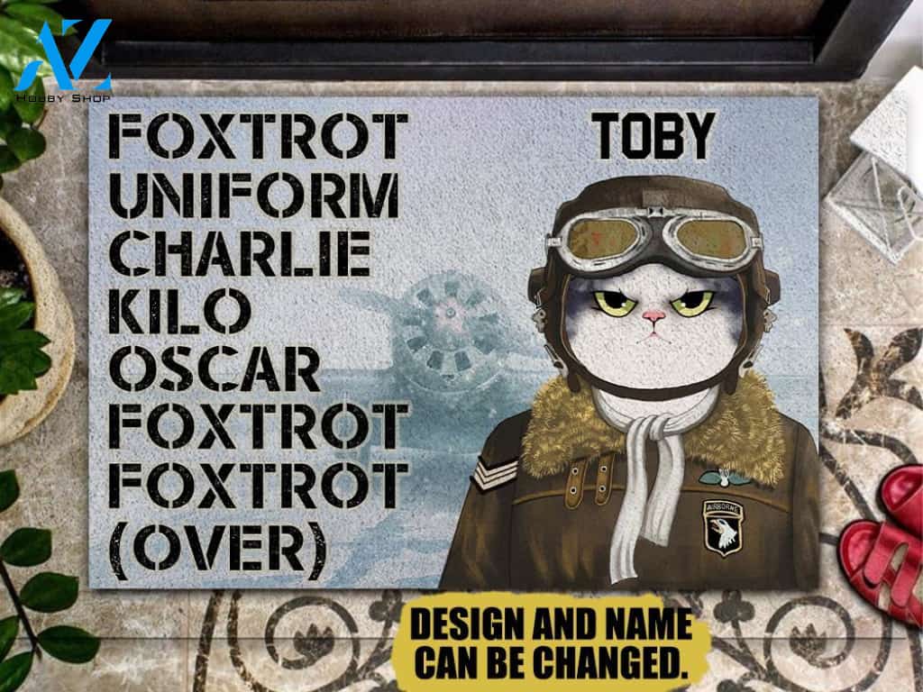Cats Foxtrot Uniform Personalized Doormat | Welcome Mat | House Warming Gift